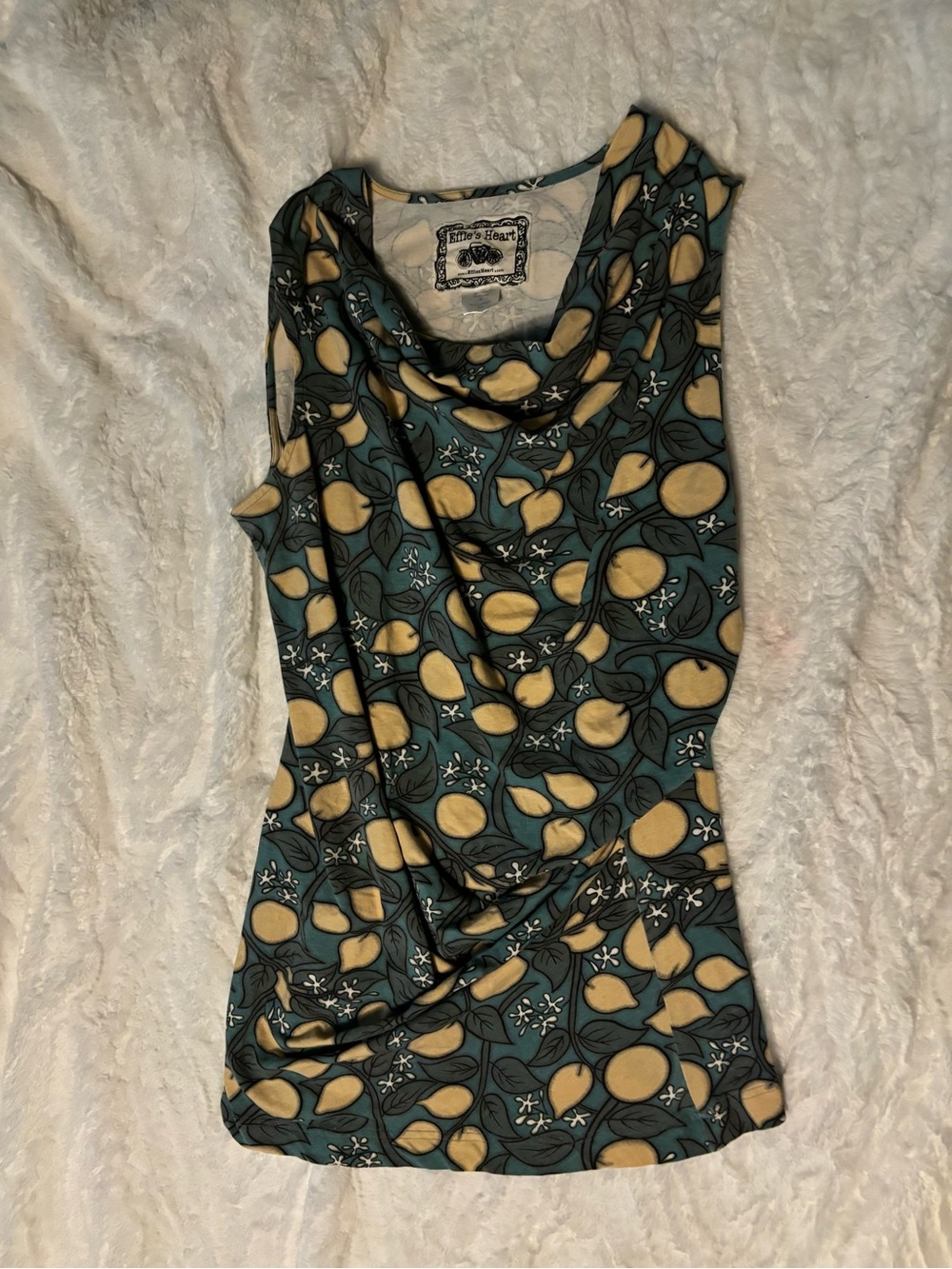 Women’s Effie’s Heart Lemon Print Top Size 3X